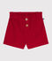 Short bébé en velours uni rouge TERKUIT