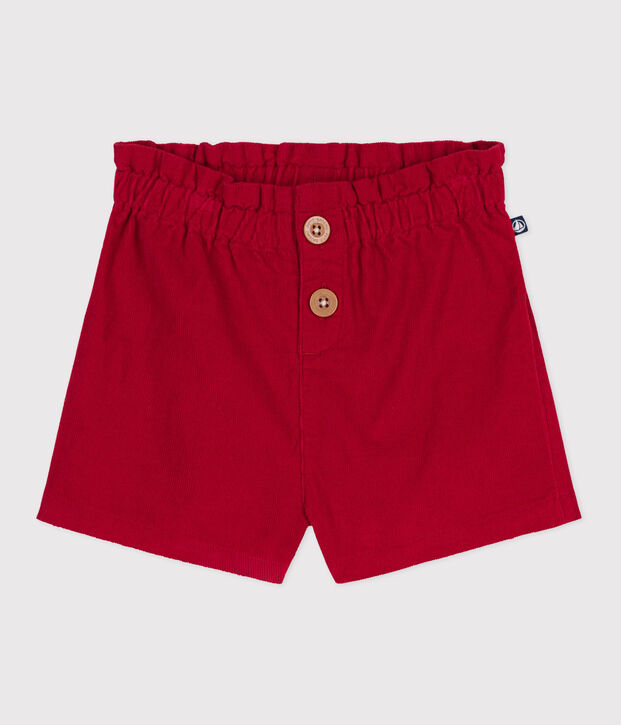 Short b&eacute;b&eacute; en velours uni rouge