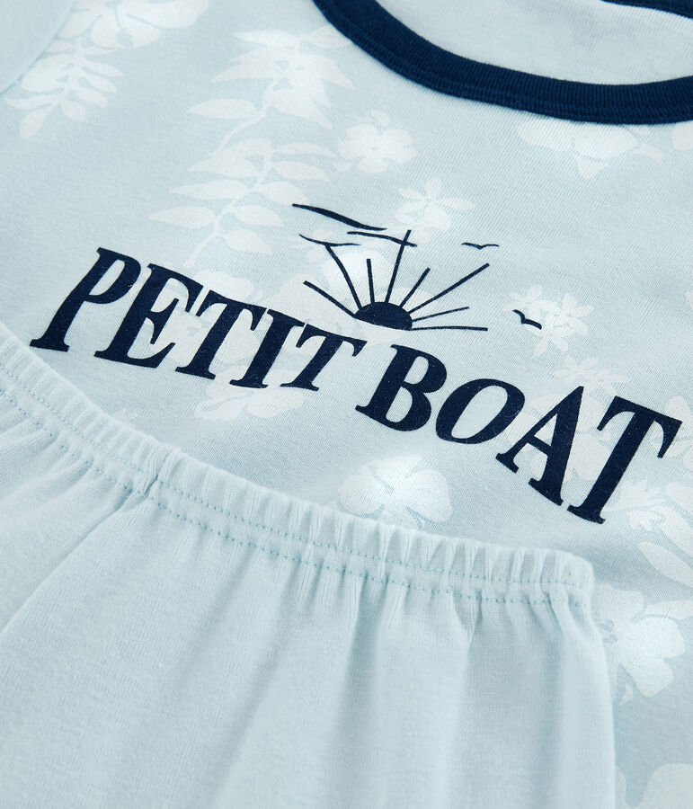 Pyjacourt Hawa&iuml; bleu petit gar&ccedil;on en coton bleu/blanc