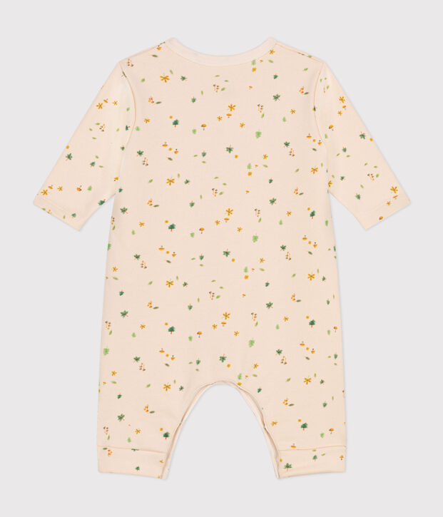 Combinaison longue en molleton b&eacute;b&eacute; &eacute;cru/multicouleur