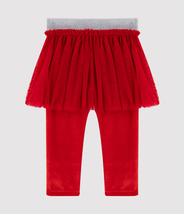 Legging b&eacute;b&eacute; avec jupe en tulle rouge
