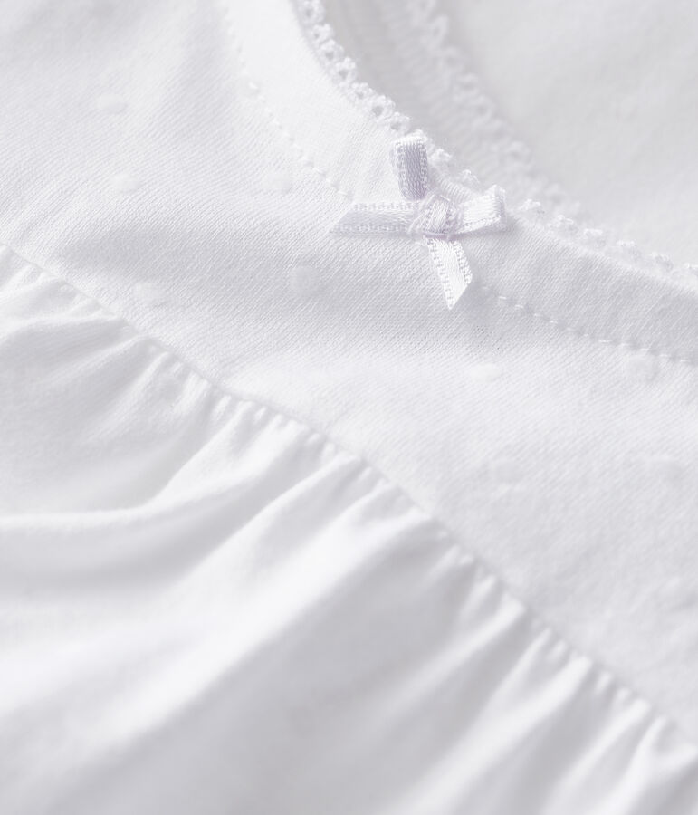 Chemise de nuit blanche petite fille en coton fin blanc ECUME