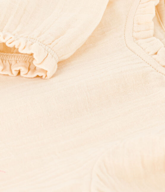 Blouse manches longues en gaze de coton bébé écru AVALANCHE
