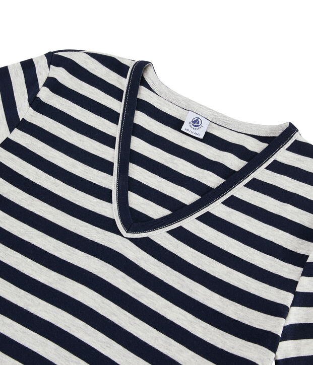 Tee shirt iconique femme bleu/gris