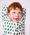 Pyjama enfant en velours imprim&eacute; blanc/multicouleur