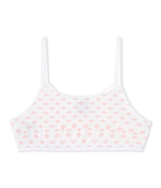 Brassière fille imprimée blanc ECUME/rose VENUS/ MULTICO
