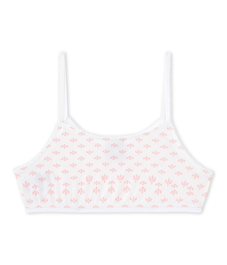 Brassi&egrave;re fille imprim&eacute;e blanc/rose/multicouleur