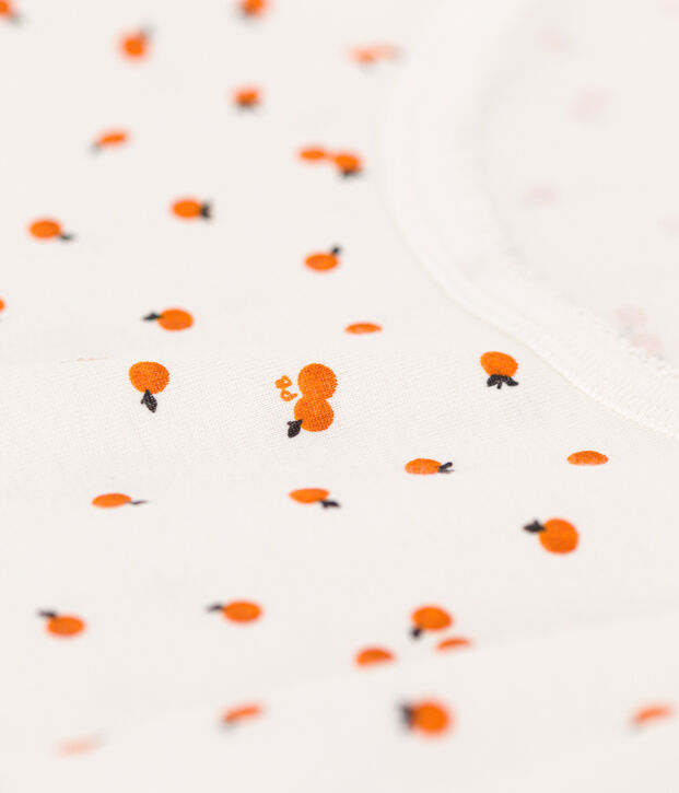 Nuisette orangettes en coton femme blanc/multicouleur