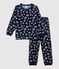 Pyjama imprim&eacute; &eacute;toiles petit gar&ccedil;on en velours bleu SMOKING/blanc MARSHMALLOW