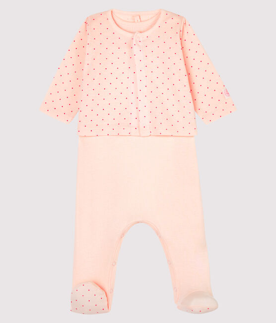 Ensemble bébé 2 pièces en côte rose FLEUR/rose GEISHA