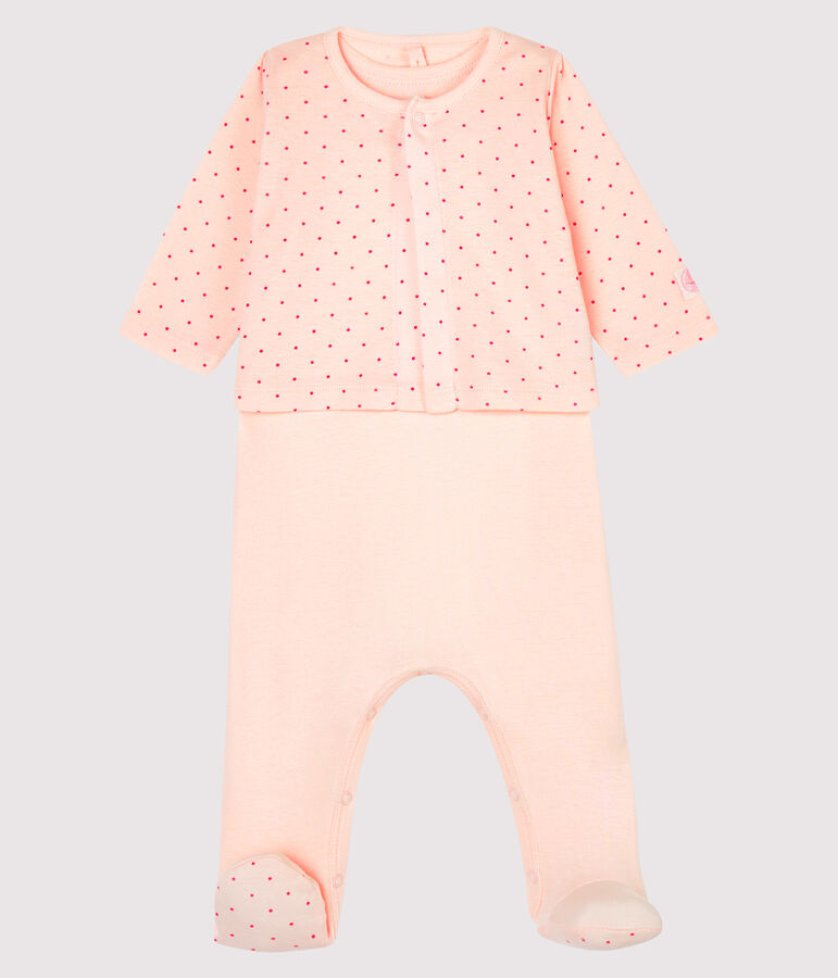 Ensemble b&eacute;b&eacute; 2 pi&egrave;ces en c&ocirc;te rose FLEUR/rose GEISHA