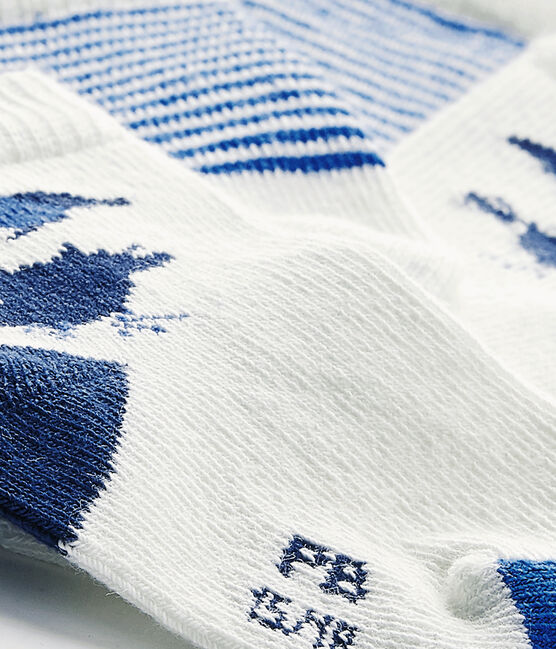 Lot de 2 paires de chaussettes bébé garçon blanc .