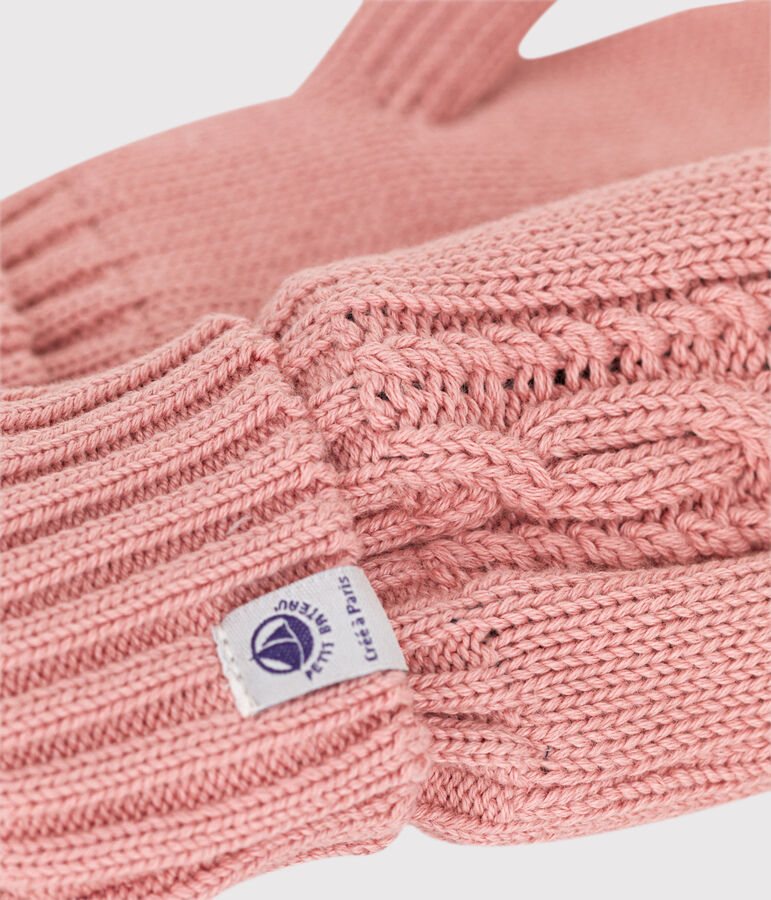 moufles enfant gar&ccedil;on-fille rose SALINE