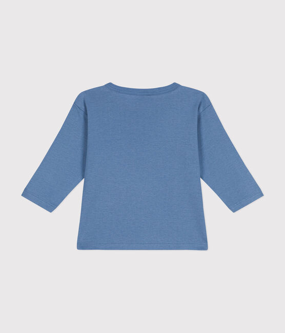 Tee-shirt manches longues en coton bébé bleu BEACH