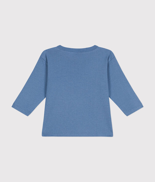 Tee-shirt manches longues en coton b&eacute;b&eacute; bleu