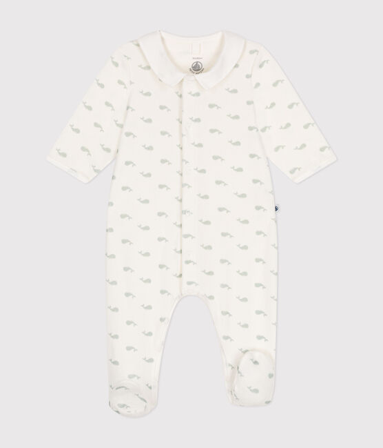 Pyjama en velours bébé blanc MARSHMALLOW/ HERBIER