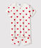 Pyjacourt cœur fille en coton blanc MARSHMALLOW/rouge TERKUIT