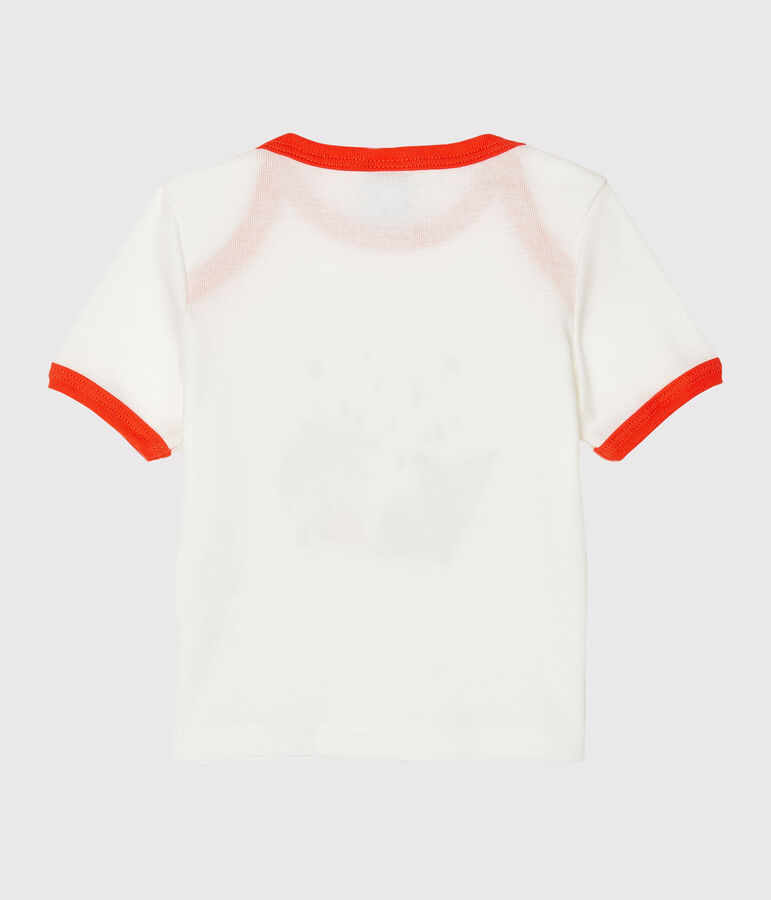 Tee-shirt manches courtes b&eacute;b&eacute; gar&ccedil;on blanc MARSHMALLOW