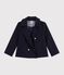 Caban enfant en draps de laine uni bleu marine