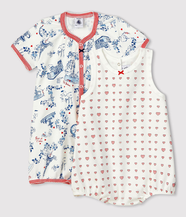 Duo de combicourts b&eacute;b&eacute; fille en c&ocirc;te variante 1