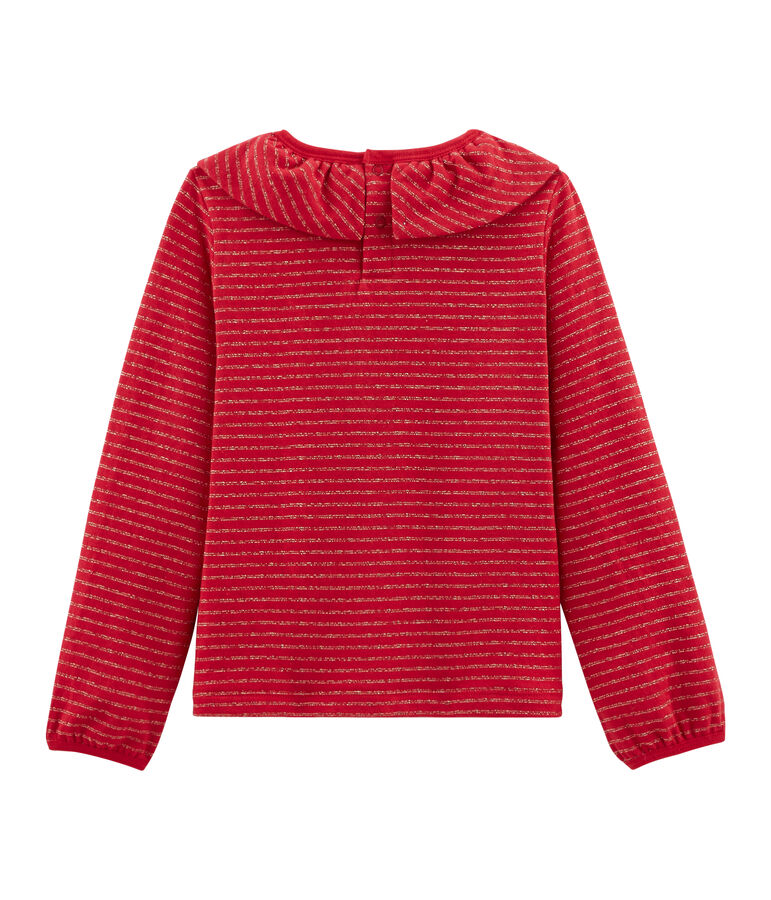 Tee-shirt manches longues enfant fille rouge/jaune