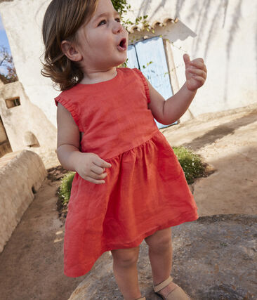 PETIT BATEAU - Robe sans manche bébé en lin