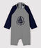 Combinaison anti-UV écoresponsable bébé fille/garçon bleu SMOKING/blanc MARSHMALLOW