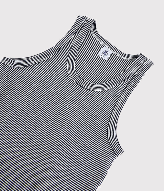 D&eacute;bardeur iconique en coton Femme bleu/blanc