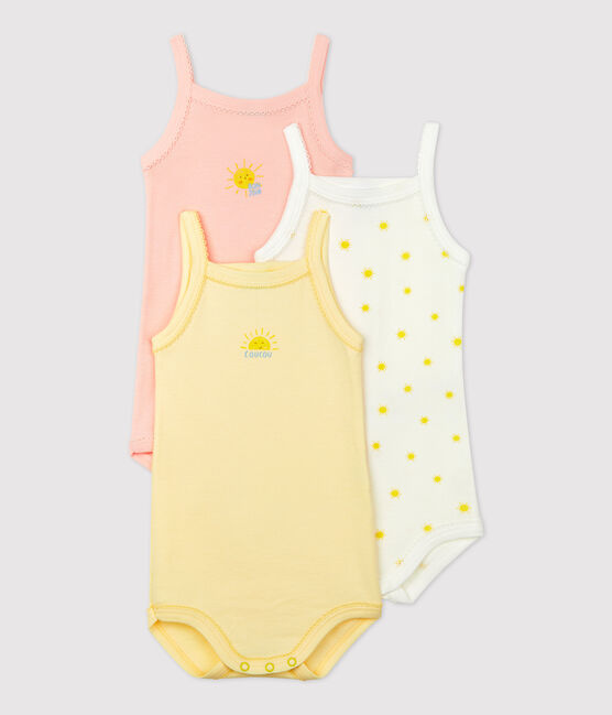 Lot de 3 bodies bretelles bébé en coton biologique variante 1