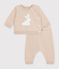Ensemble b&eacute;b&eacute; en tricot &agrave; motif beige chin&eacute;