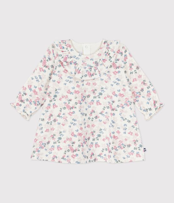 Robe bébé en coton manches longues imprimée fleurs MILK/ MULTICO