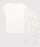 Pyjama sans manches fille en coton blanc MARSHMALLOW/blanc MULTICO