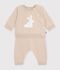 Ensemble b&eacute;b&eacute; en tricot &agrave; motif beige chin&eacute;