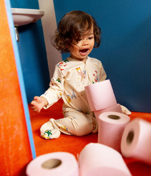 Dors-bien Paris b&eacute;b&eacute; en molleton &eacute;cru/multicouleur