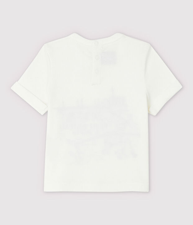 Tee-shirt manches courtes en coton b&eacute;b&eacute; gar&ccedil;on blanc