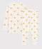 Pyjama imprimé cœurs jaunes en tubique enfant blanc MARSHMALLOW/jaune OCRE