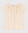 Blouse en gaze de coton enfant fille écru AVALANCHE