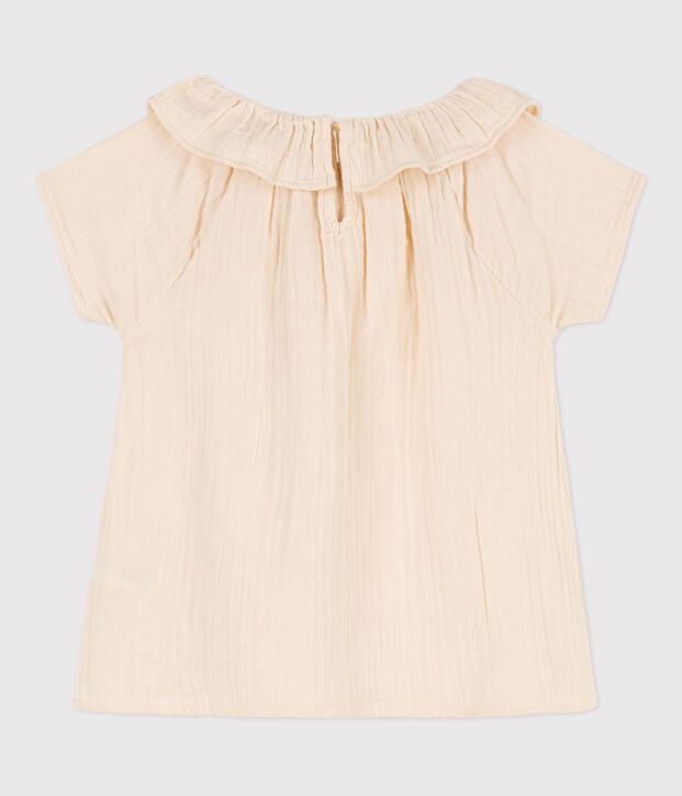 Blouse en gaze de coton enfant fille &eacute;cru