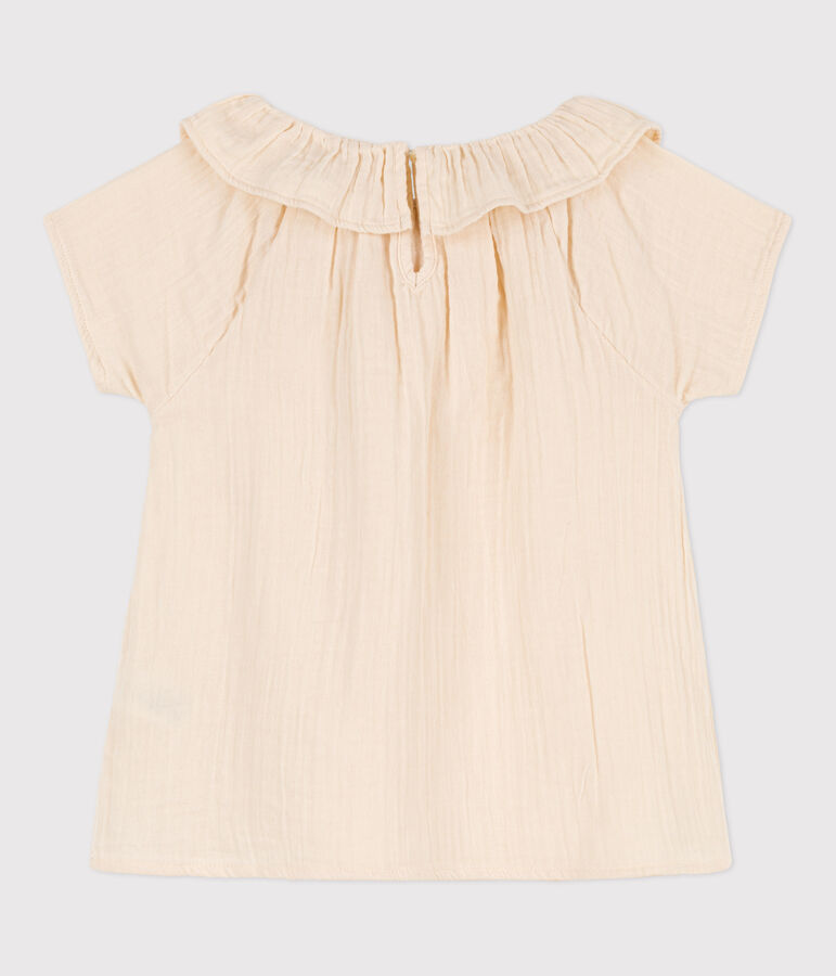 Blouse en gaze de coton enfant fille &eacute;cru AVALANCHE