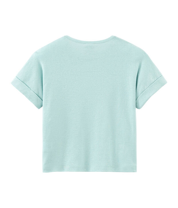 Tee-shirt &agrave; manches courtes enfant fille bleu