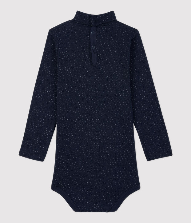 Body en coton b&eacute;b&eacute;. bleu/blanc