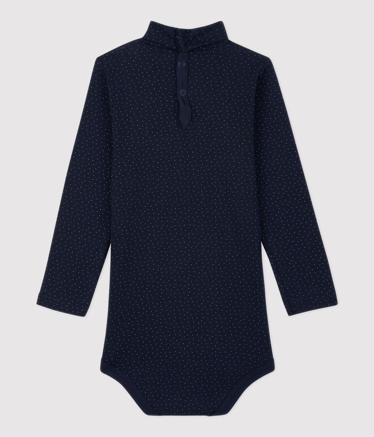 Body en coton b&eacute;b&eacute;. bleu SMOKING/blanc MARSHMALLOW