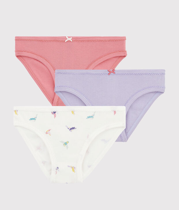 Lot de 3 culottes imprim&eacute; oiseau petite fille multicouleur