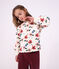 Sweatshirt enfant en coton imprim&eacute; fleurs &eacute;cru/multicouleur