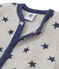 Combichaud bébé garçon en polaire imprimé gris SUBWAY/bleu LOGO