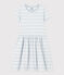 Robe rayée manches courtes en coton enfant fille GOMME/ MARSHMALLOW