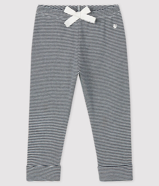 Pantalon milleraies bébé fille bleu SMOKING/blanc MARSHMALLOW