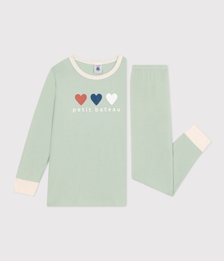 Pyjama uni en coton enfant vert HERBIER