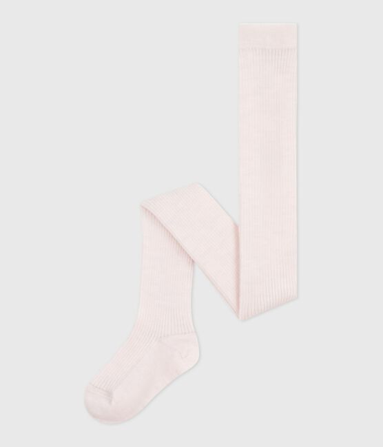Collant enfant en laine rose FLEUR