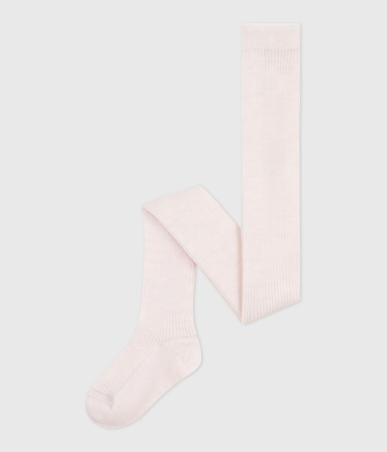 Collant enfant en laine rose FLEUR